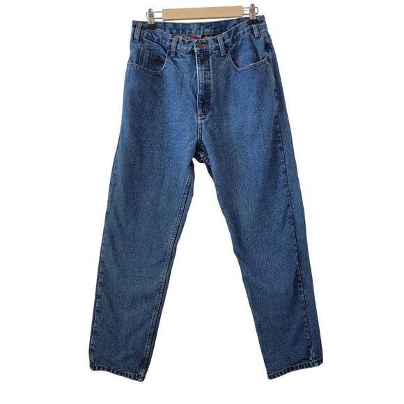 Guide Gear Flannel Lined MOM Jeans Women Size 12 High Rise Relaxed Fit Med Wash - Picture 2 of 10